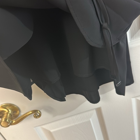 White House Black Market long sleeve v neck business casual black dress knee 10 - Picture 6 of 11